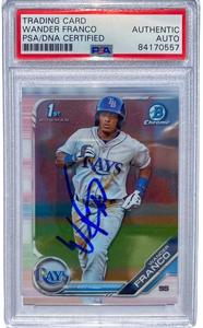Wander Franco Signed 2019 1st Bowman Chrome BCP-100 PSA/DNA Auto Free Shipping Tumblr