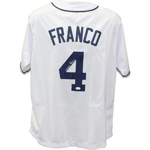 Wander Franco Autographed/Signed Pro Style White Jersey JSA 43533 Buy Cheap Visit New