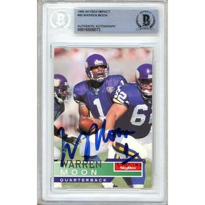 Warren Moon Minnesota Vikings Signed 1995 Skybox Impact Card Beckett Auth Auto Slab Footlocker Online