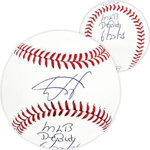 WANDER FRANCO AUTOGRAPHED MLB BASEBALL RAYS MLB DEBUT 6/22/22 JSA 215878 Real Sale Online