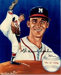 Warren Spahn Autographed/Signed 8x10 Photo Free Shipping Pices