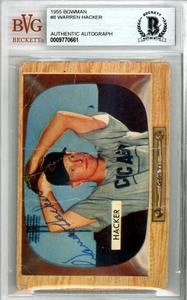 Warren Hacker Autographed 1955 Bowman Card #8 Chicago Cubs Beckett BAS #9770661 Big Discount Online