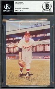 Warren Spahn Beckett BAS Signed  Braves Photo Autograph Buy Cheap Free Shipping