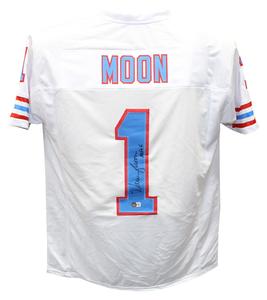Warren Moon Autographed/Signed Pro Style White Jersey Beckett 40307 Sale Nicekicks