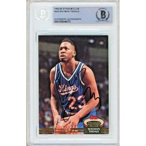 Wayman Tisdale Sacramento Kings Signed 1992-93 Stadium Club Card Beckett Auth Auto With Paypal For Sale