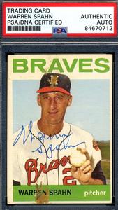 Warren Spahn PSA DNA Signed 1964 Topps Autograph Newest Online