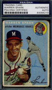Warren Spahn PSA DNA Signed 1954 Topps Autograph Outlet 2025