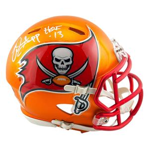 Warren Sapp Signed HOF 13 Inscription Tampa Bay Buccaneers Blaze Mini Football H Popular