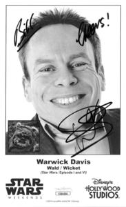 Warwick Davis signed Wicket Star Wars Weekends 4.5x7.5 B&W Photo To Bill- JSA Cheap Online Online