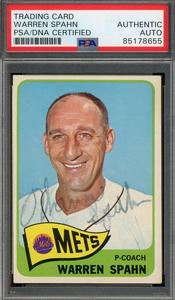 Warren Spahn PSA DNA Signed 1965 Topps Autograph Free Shipping Perfect