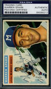 Warren Spahn PSA DNA Signed 1956 Topps Autograph Clearance Low Pice Fee Shipping
