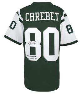 Wayne Chrebet Signed Green Custom Football Jersey w/Green Lantern (SCHWARTZ COA) Choice Online