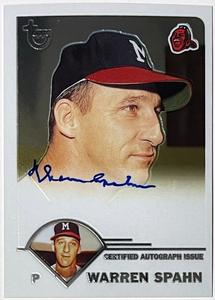 Warren Spahn signed 2003 Topps Retired Signature Certified On Card Auto #TA-WS Genuine Cheap Online