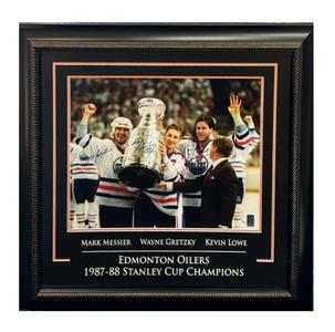Wayne Gretzky Mark Messier Lowe Signed 16x20 Framed Photo Oilers /99 Auto WGA Buy Cheap 100% Original