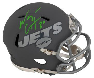 Wayne Chrebet Signed Jets SLATE Riddell Speed Mini Helmet - (SCHWARTZ COA) Clearance Hot Sale