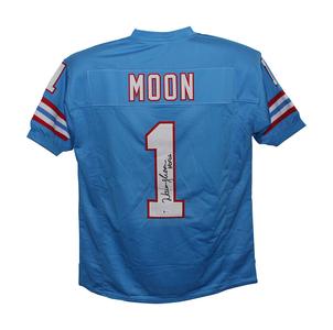 Warren Moon Autographed/Signed Pro Style Blue XL Jersey HOF BAS 31158 Top Quality For Sale