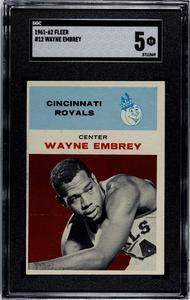 Wayne Embrey 1961-62 Fleer Rookie Card (RC) #12- SGC Graded 5 EX (Cincinnati Roy 2025 New Cheap Online