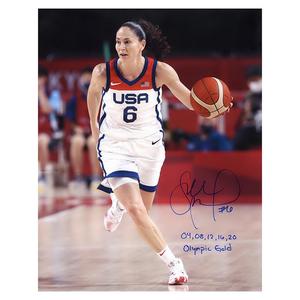 Sue Bird Autographed and Inscribed 04, 08, 12, 16, 20 Olympic Gold 16x20 Photo Outlet Newest