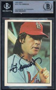 Ted Simmons Beckett BAS Signed 1975 SSPC Autograph Outlet Order