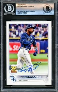 Wander Franco Autographed 2022 Topps Rookie Card Tampa Bay Rays Beckett 16175939 Clearance Manchester Great Sale
