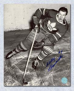 Wally Stanowski Toronto Maple Leafs Autographed On Ice 8x10 Photo Authentic For Sale