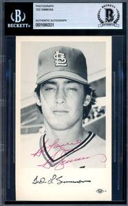 Ted Simmons Beckett BAS Signed Vintage 1970's Team Issued Photo Autograph 1 Sale Good Selling