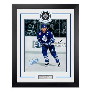 Wendel Clark Signed Toronto Maple Leafs Puck Logo 26x32 Frame Cheap Wide Range Of