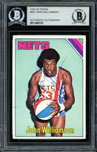 Super John Williamson Autographed 1975-76 Topps Card #251 Nets Beckett 11482151 Sale Manchester Great Sale