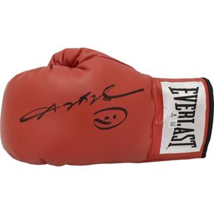 Sugar Ray Leonard Autographed/Signed Red Left Boxing Glove Beckett 44770 Outlet Hot Sale