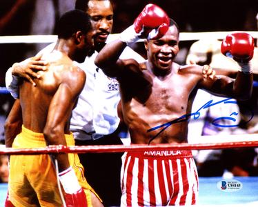 SUGAR RAY LEONARD AUTOGRAPHED SIGNED 8X10 PHOTO VS. THOMAS HEARNS BECKETT 178107 Cheap Sale 2025 Unisex