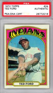 Ted Ford Autographed 1972 Topps Card #24 Cleveland Indians PSA/DNA #26772016 Cheap Manchester Great Sale