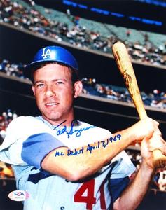 Ted Sizemore Los Anglees Dodgers Signed 8x10 Photo Inscribed ML Debut April 7, 1969 (PSA) Buy Cheap Explore