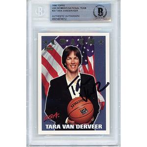 Tara Vanderveer Signed Team USA 1996 Topps Olympics Card Beckett Authentic Auto Slab Free Shipping Get To Buy