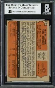 Ted Williams Autographed 1972 Topps Card Rangers (On Back) Beckett #16545853 Latest Collections Sale Online
