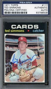 Ted Simmons PSA DNA Signed 1971 Topps Rookie Autograph Really Cheap