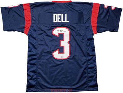Tank Dell Signed Autographed Houston Texans Blue Custom Jersey TRISTAR Reliable Online