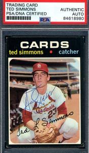 Ted Simmons PSA DNA Vintage Signed 1971 Topps Rookie Autograph Discount Supply