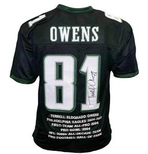 Terrell Owens Signed Philadelphia Black Stats Football Jersey (JSA) Low Pice Fee Shipping