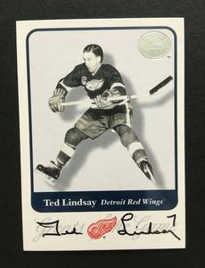 Ted Lindsay Red Wings Signed 2001 Fleer Greats Hockey Card #74 Autograph COA Clearance Deals