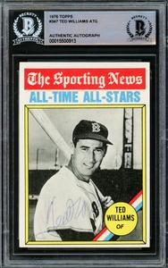 Ted Williams Autographed 1976 Topps Card #347 Boston Red Sox Beckett #15500913 Discount Pay With Visa