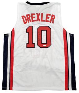 TEAM USA CLYDE DREXLER AUTOGRAPHED SIGNED WHITE JERSEY JSA STOCK #197003 Cost Cheap Online