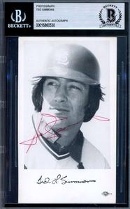 Ted Simmons Beckett BAS Signed Vintage 1970's Team Issued Photo Autographed Sale View