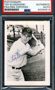Ted Kluszewski PSA DNA Coa Hand Signed Vintage Original 1950`s Photo Autograph Online Online High Quality