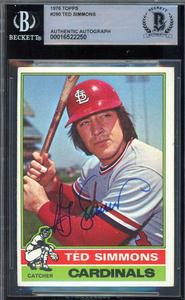 Ted Simmons Beckett BAS Signed 1976 Topps Autograph Buy Cheap Looking For