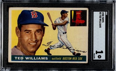 Ted Williams 1955 Topps Card #2- SGC Graded 1 Poor (Boston Red Sox/HOF) 100% Original Online