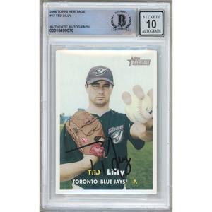 Ted Lilly Toronto Blue Jays Signed 2006 Topps Heritage Card BGS Auto 10 Graded Slab Shop For Cheap Pice