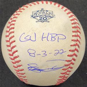Taylor Ward signed "GU HBP 8-3-22" 2022 Game Used MLB Baseball Angels  MLB BAS Sale Great Deals