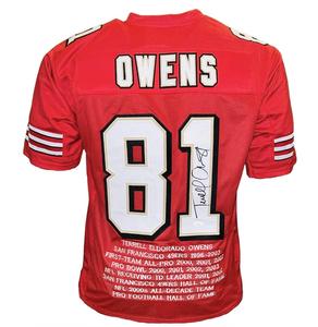 Terrell Owens Signed San Francisco Red Stats Football Jersey (JSA) Outlet Find Great