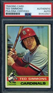 Ted Simmons PSA DNA Coa Vintage Signed 1976 Topps Autograph Outlet Reliable
