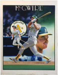 Terrence Fogarty Signed Mark McGwire Canvas Original painting framed COA 1/1 Cheap 2025 Newest